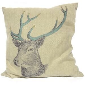 Deer Head Profile Accent Throw Pillow With 14" x 14"